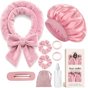 Set di 6 Arricciacapelli Senza Calore per Ricci Notturni, con Bastoncini in Raso e Velluto, Kit per Styling Notturno, Creatore di Onde per Donne - Product Image 6