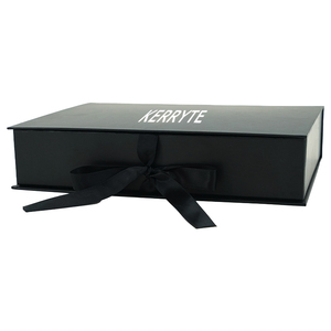 Boîtes d'emballage de luxe pour cheveux en satin noir avec logo personnalisé, coffret magnétique pour perruques et extensions capillaires - Product Image 5
