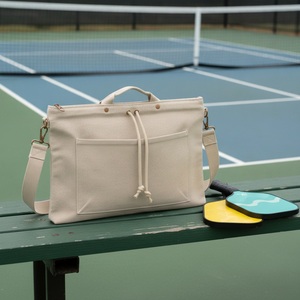 Sac de transport pour raquettes de pickleball en toile brute, capacité 2 raquettes, 14 oz, logo personnalisé, vente en gros, sac de raquettes de tennis et de padel - Product Image 3