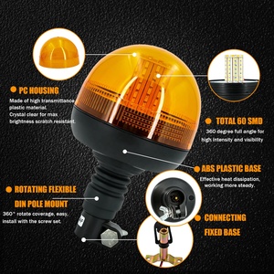 Nouveau <span class=keywords><strong>prix</strong></span> usine SMBX : Gyrophare LED ambre clignotant rotatif 12V <span class=keywords><strong>pour</strong></span> camion agricole et tracteur - Product Image 2