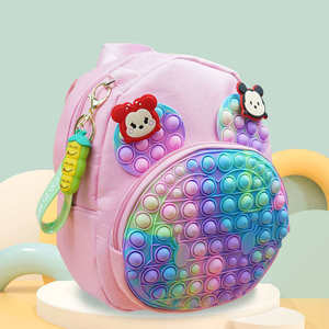 Sac à dos anti-stress en silicone personnalisé pour femmes et enfants, avec jouets à presser Push Pops Fidgets – Offre Spéciale - Product Image 2