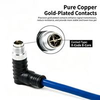 Câble Ethernet industriel double courbure 6A vitesse Gigabit Modèle AP202 M12 RJ45 hautement flexible pour chaînes porte-câbles blindé étanche