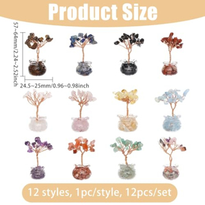 Albero di Cristallo di Quarzo Curativo Fatto a Mano, Albero della Vita in Pietra Naturale, Mini Bonsai Portafortuna per Casa e Ufficio - Product Image 2