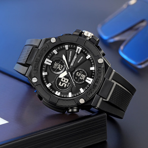 SKMEI 2604 Orologio alla Moda con Doppio Fuso Orario e Conto alla Rovescia, Display LED, Impermeabile 5ATM, Multifunzione Analogico-Digitale per Uomo - Product Image 6