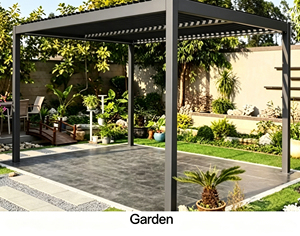Pergola rétractable en aluminium, imperméable, pour jardin, terrasse, piscine, abri solaire extérieur. - Product Image 6