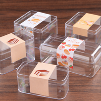 Boîtes en plastique jetables PS pour tiramisu, contenants transparents de 1 mm d'épaisseur pour desserts, capacité de 200 à 500 g pour mousse de lait au matcha