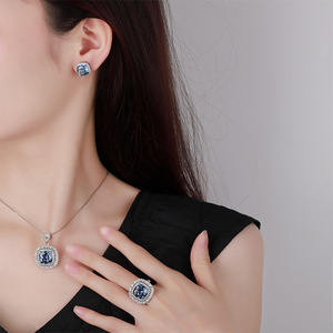 2024 new high-end jewelry copper gold-plated simulation bird's nest cut white blue-plated vintage suit female 12*12 - Product Image 4
