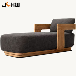 Meubles de patio en bois de teck hôtel terrasse chaise longue extérieur lit de repos tous temps teck <span class=keywords><strong>jardin</strong></span> piscine plage chaise longue avec coussins - Product Image 2