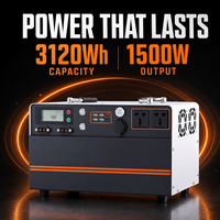 Yüksek Kapasiteli 3120Wh 1500W Taşınabilir Güç İstasyonu, UPS Hızlı Şarj Özelliğiyle Şebeke Dışı Kamp Seyahatleri Acil Durumlar Ev Yedeklemesi için