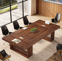Table de conférence moderne en noyer pour 10 personnes, table rectangulaire en bois pour salle de réunion, grandes tables de conférence de bureau, mobilier