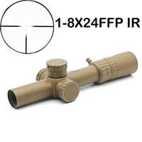 Lunette de tir LPVO 1-8X24FFP HENF, viseur télescopique avec illumination rouge, couleur beige, viseur optique