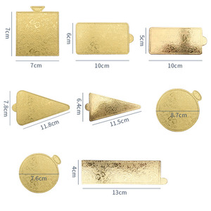 100pcs/set Golden Silver Mousse Mat Cake Base Boards Paper Board Shape <strong>Dessert</strong> <strong>Tray</strong> - Product Image 4