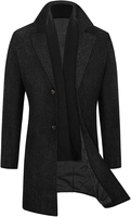 Manteau Trench en Laine pour Homme Yimai, Coupe Slim, Double Boutonnage, Imperméable, Épais, Vêtement d'Hiver