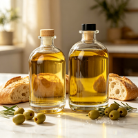 Bouteille en verre vide transparente pour huile d'olive avec bouchon, distributeur de liqueur, gin, vinaigre, jus, boîte d'emballage couleur personnalisée, 375 ml disponible