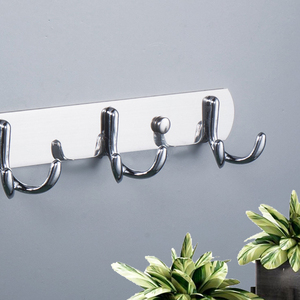 Wholesale Price <strong>Wall</strong> <strong>Mounted</strong> Polish 5 Hooks Coat Hooks Hanging Coat Metal <strong>Wall</strong> Hooks <strong>Rail</strong> - Product Image 5