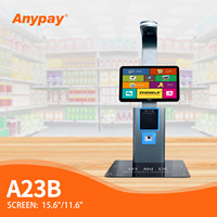 Kiosque de libre-service Zhongji A23B avec reconnaissance visuelle des plats par IA, écran tactile capacitif et paiement multi-mode pour cantines, buffets et restaurants