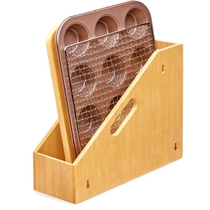 ที่เก็บของในครัวแบบไม้ไผ่ ที่วางอุปกรณ์อเนกประสงค์บนโต๊ะ ดีไซน์มินิมอล - Product Image 1