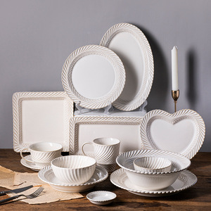 Vintage Kiln Ceramic Tableware Dinner Plates Home Hotel Porcelain <strong>Dinnware</strong> - Product Image 1