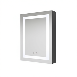 Armoire de salle de bain avec miroir LED, taille moyenne, en MDF, avec éclairage LED, design moderne, à fixer au mur - Product Image 1