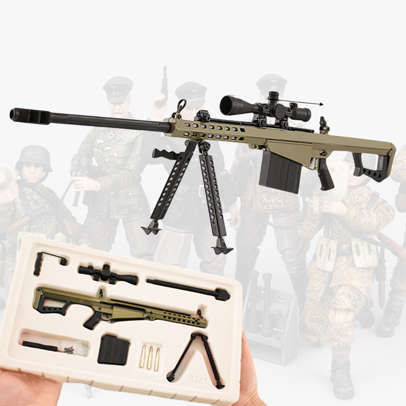 Model skala Barrett 3d real black sniper senapan logam diy logam M82A1 diy model senjata mainan SASR model senjata militer