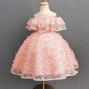 Children <b>Sweet</b> Princess Dress Flower Girls <b>Birthday</b> Party Catwalk 3D Butterfly Decal Applique Puffy Tulle Dress Girls - Product Image 3