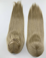 Prothèse capillaire en dentelle pour femme, cheveux humains vierges russes - Blond foncé/Châtain cendré clair, densité 150% pour texture droite en dentelle