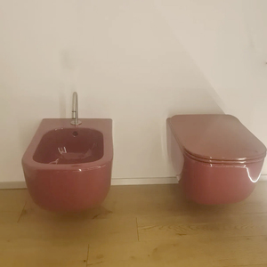 WC con sedile quadrato e bidet integrato, sanitari europei moderni in ceramica con scarico a tornado, per bagno. - Product Image 5