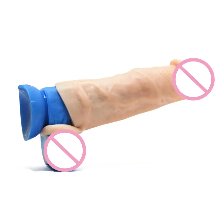 Hot selling extension cock ring silicone enlargement men toys flexible penis sleeve