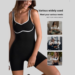 Tuta sportiva da donna senza cuciture a forma di U con un bellissimo Design con scollo a v posteriore - Product Image 2