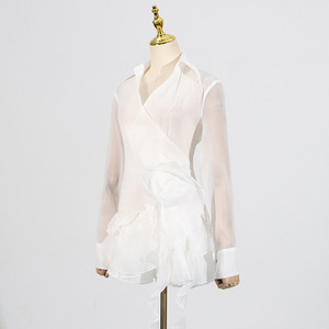 Vestidos Cortos de Manga Larga con Diseño de Costuras Laterales en Madera para Mujer, Nueva Moda - Product Image 5