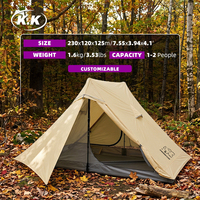 Tente de randonnée ultralégère Kawagebo Kamp (KK) 1,6 kg / 3,5 lb en tissu polyester 210T PU3000 pour 2 personnes