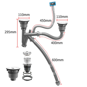 <span class=keywords><strong>Tubo</strong></span> de drenaje de plástico para fregadero de cocina, escurridor de acero inoxidable, <span class=keywords><strong>Flexible</strong></span>, 110/114/140mm, tapón para fregadero, sistema de drenaje de tuberías de desecho, <span class=keywords><strong>40</strong></span>/50 - Product Image 2