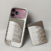 Étui de téléphone portable magnétique en cuir de crocodile d'Himalaya véritable HMS Original Tannery Tech de luxe pour iPhone 18 Promax