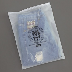 Frosted Zipper Bag Biodegradable Frosted Matte Ziplock OEM Waterproof Bag Zipper Plastic Zip Packing Bag For Clothing