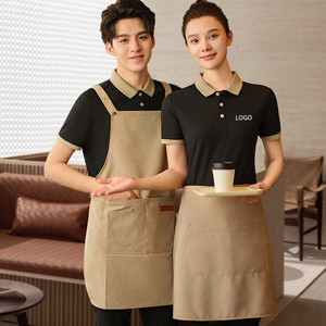 Camisas Polo Verdes Gruesas al por Mayor para Restaurante, Impermeables, de Color Sólido, Uniformes de Trabajo para Mujer, Ajuste Delgado, Manga Corta, para Camareras - Product Image 1