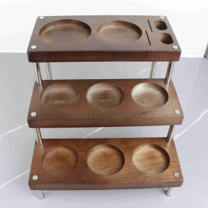 Rak Penyimpanan Peralatan Kopi Minimalis 3 Tingkat dari Kayu, Rak <span class=keywords><strong>Display</strong></span> Peralatan Barista untuk Rumah & Konter Kafe - Product Image 1