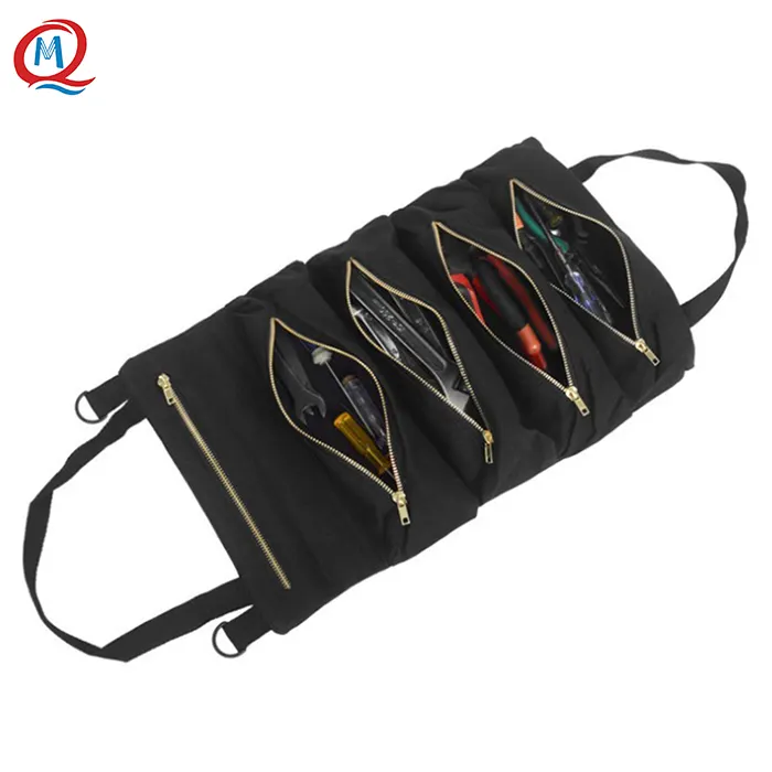 Tool Roll Up Bag Heavy Duty Tool Organizer Bag For Motorcycle, Truck, Car Compact Roll Up Tool Bag