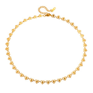 स्टेनलेस स्टील डबल लव चेन वैक्यूम गोल्ड DIY आभूषण हार कंगन यूरोपीय और अमेरिकी हॉप फैशन सजावटी - Product Image 1