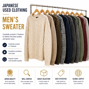 เสื้อสเวตเตอร์มือสองผู้ชาย แขนยาว ถักนิต สำหรับฤดูใบไม้ร่วง หลายสี ขายดี จำนวนมาก - Product Image 2