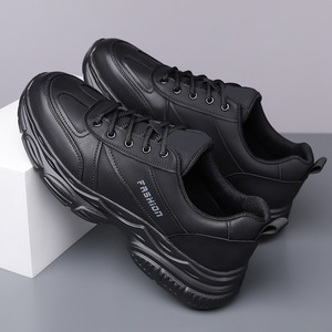 Zapatos Deportivos Casuales para Hombre, de Cuero Blanco, Antideslizantes, Ligeros, con Tacón Bajo, Entresuela de EVA y Suela de Goma, Estilo para Caminar - Product Image 4