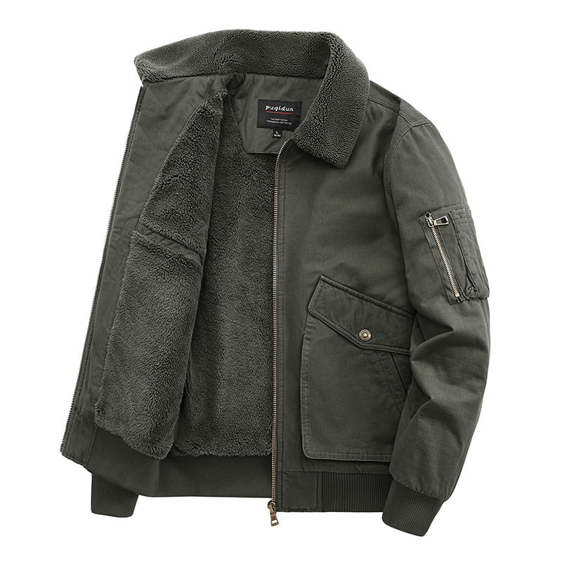 Wholesale Fashion Men Thickened Coat Casual Zipper Parka