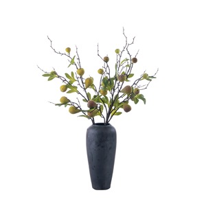 Branche de fleurs artificielles CallaFloral en mousse, vert, vert rosé, jaune rosé, rouge, branche unique, pour décoration de mariage, artisanat, style INS - Product Image 5