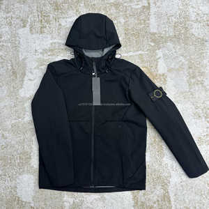 Parka con Capucha para Hombre, Resistente al Viento, Impermeable, de Nailon, para Exteriores, Corte Regular, Color Sólido, Logotipo en la Manga Izquierda - Product Image 5