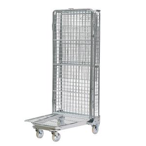 Gegalvaniseerde stalen rolcontainers, handkarren, trolleys, 500 kg draagvermogen, opvouwbaar ontwerp, 5-inch wielen, supermarkt apparatuur, OBO - Product Image 3