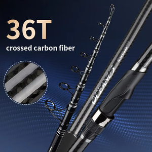 CHILENT Cannes à pêche télescopiques en fibre de carbone haute puissance 2,1-5,4 m pour lancer longue distance et moulinet spinning - Product Image 5