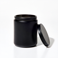 Bocaux en verre noir mat de 8 oz sans PFAS avec couvercles, résistants à la chaleur, écologiques, pour la fabrication de bougies de Noël, les soins de la peau, les cadeaux de mariage, le bricolage