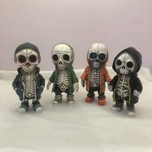 Ornamen boneka tengkorak unik, kreatif unik rumah hantu sederhana untuk jaket patung terbuat dari Resin tahan lama - Product Image 4