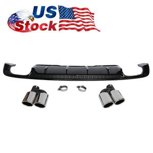Envío Gratis: Difusor de Parachoques Trasero Negro Brillante con Puntas de Escape para Audi A4 S4 B9 2017-2019 (No S-Line) - Product Image 2