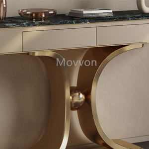 Meubles de maison salon <span class=keywords><strong>table</strong></span> de couloir à armature en acier inoxydable dorée de luxe <span class=keywords><strong>table</strong></span> <span class=keywords><strong>console</strong></span> moderne en marbre - Product Image 3