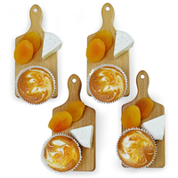 Mini planche à découper en bois de hêtre naturel avec poignée, petite palette de service pour apéritifs, fromages, desserts, décoration de cuisine et de fête